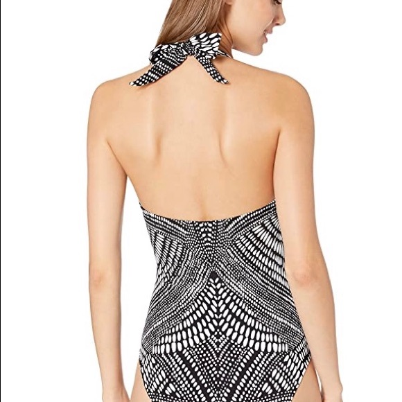 Kenneth Cole Women’s One Piece Halter Swimsuit - Picture 3 of 3